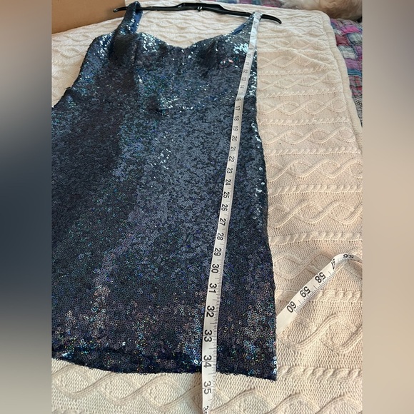 NWOT Brand new! B.Darlin Smoky Blue Sequin Party Dress Juniors 13/14 - Picture 3 of 15
